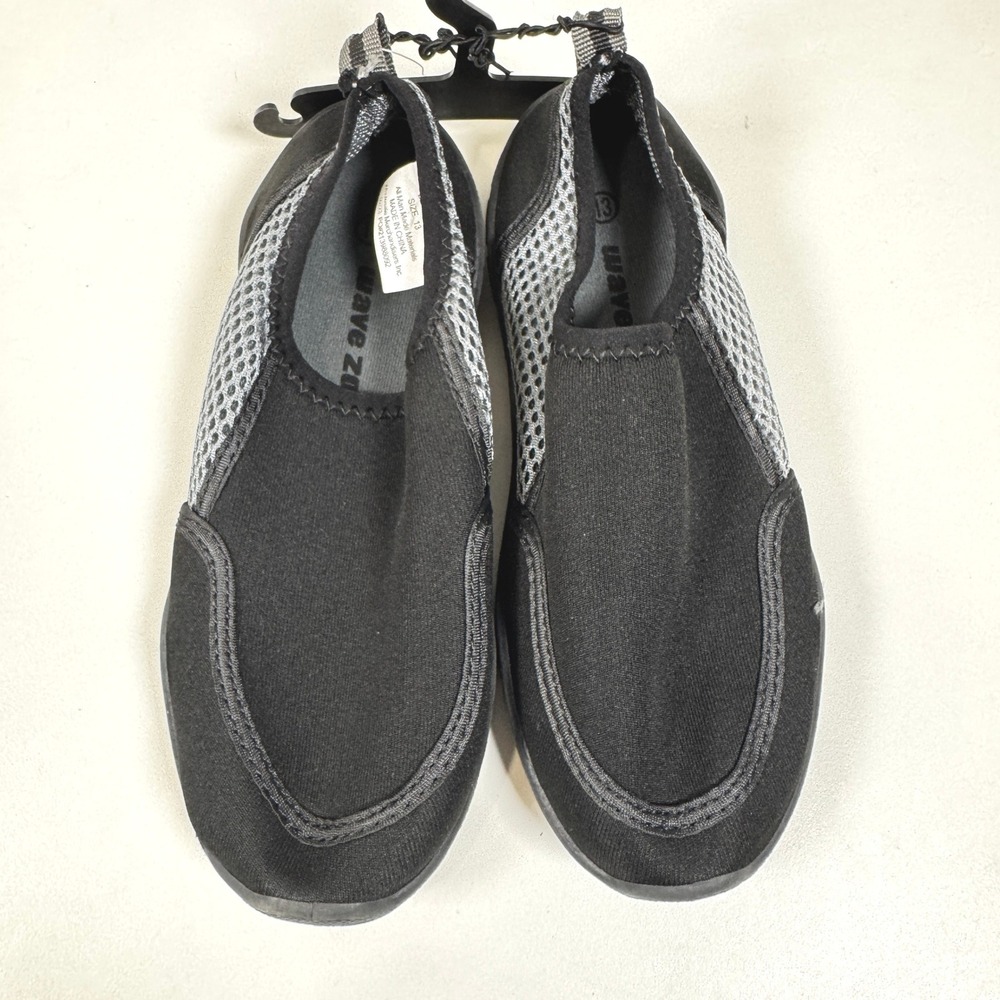 Wave Zone Boys Black Mesh Neoprene Slip On Water Shoes Size 13 NWT Surfer Aqua